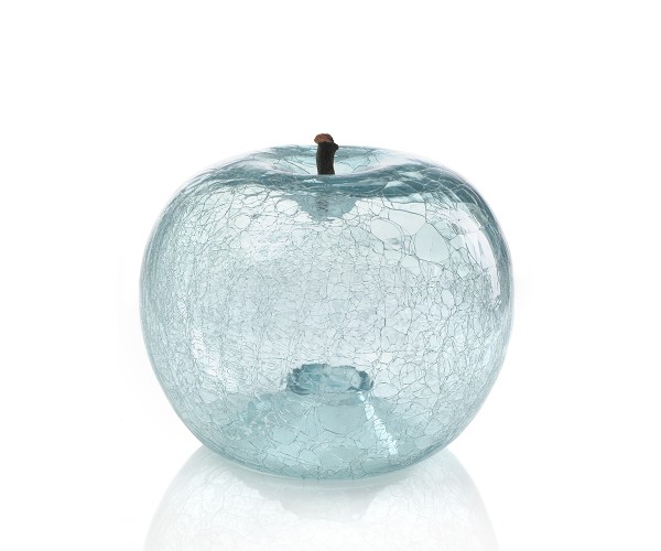 apple - medium plus - aquamarine - crackled glass - outdoor frostproof