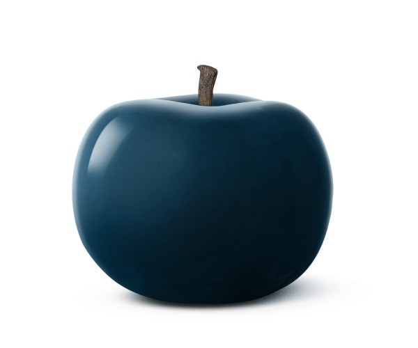apple - sculpture - petrol-blue - portuguese faience - indoor