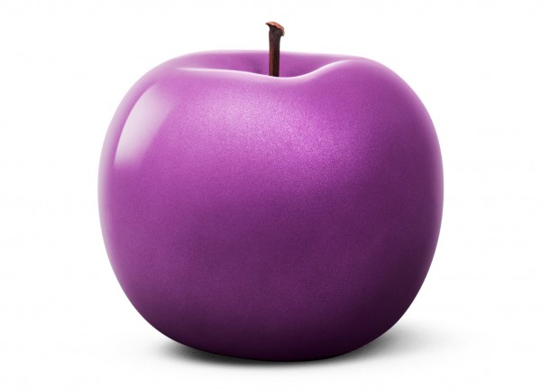 apple - giant - purple metallic - fibre-resin - outdoor frostproof