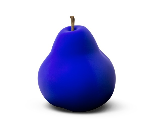 pear - giant - lapis lazuli blue - fibre-resin - indoor