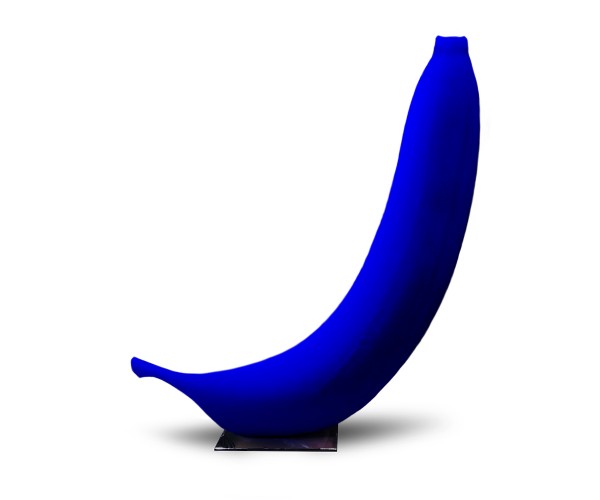 banana - sculpture - lapis lazuli blue - fibre-resin - indoor