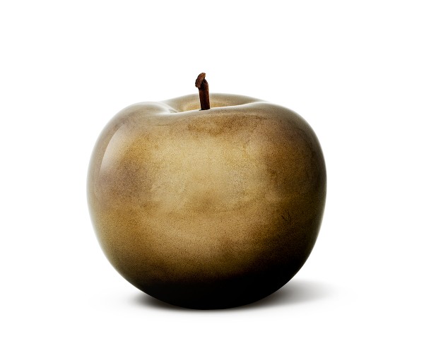 apple - medium plus - bronze glazed - ceramic - indoor