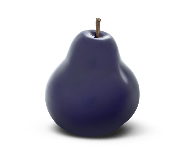 pear - giant - royal blue glazed - ceramic - indoor