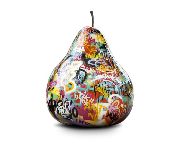pear - sculpture - graffiti - ceramic - indoor