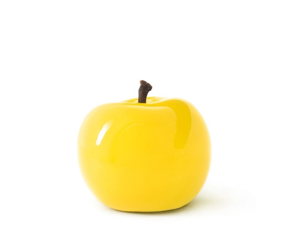apple - sculpture - yellow - fibre-resin - outdoor frostproof